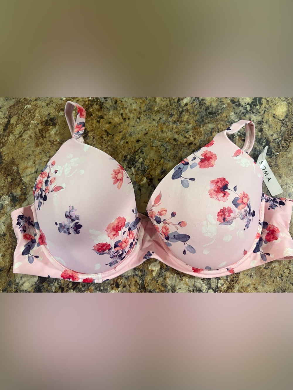 Soma Pink Floral Underwire Bra